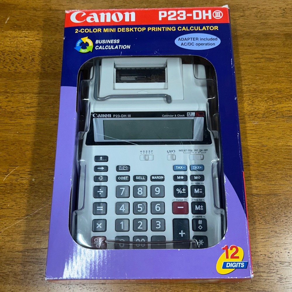 Canon P23-DH III 2-Color Mini Desktop Printing Calculator 12-Digit New open Box